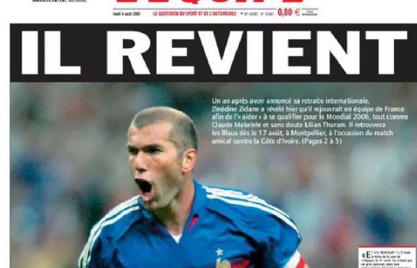 „Se întoarce!” » După 18 ani, L’Equipe a refăcut o primă pagină memorabilă: reverență pentru unul dintre cei mai mari sportivi ai planetei
