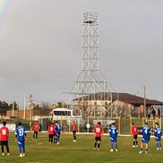 Micuțul stadion din Borcea a trecut printr-un proces de cosmetizare pentru meciul cu FCSB  / Sursă foto: Facebook@ Theodor Aniel