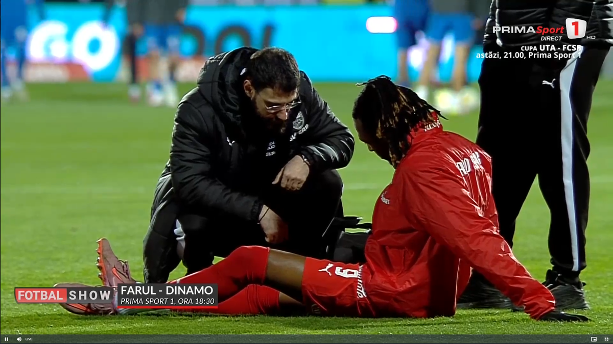 Mamadou Karamoko s-a accidentat la încălzire înainte de Farul - Dinamo