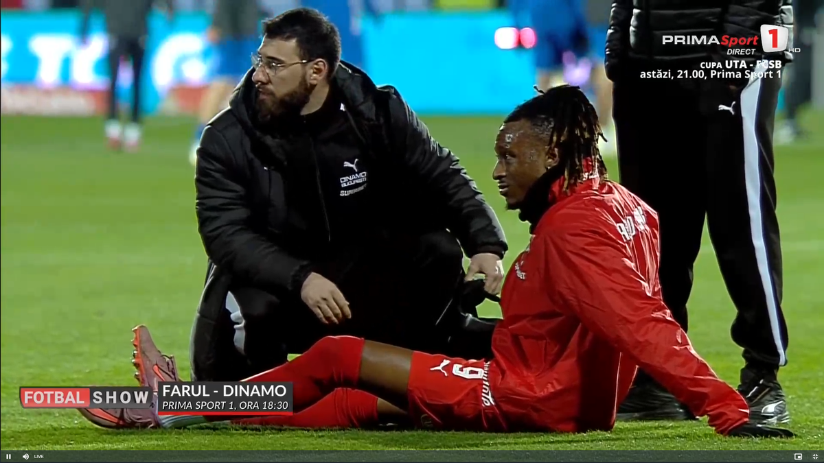 Mamadou Karamoko s-a accidentat la încălzire înainte de Farul - Dinamo