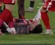 Alexandru Matei s-a accidentat grav în UTA - FCSB // FOTO: captură Prima Sport