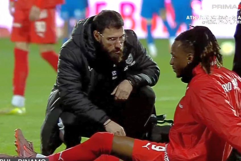 Încă un jucător accidentat la Dinamo! Karamoko, șanse mici să intre cu FCSB // FOTO: captură Prima Sport