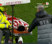 Alexandru Matei s-a accidentat grav în UTA - FCSB // FOTO: captură Prima Sport