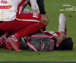 Alexandru Matei s-a accidentat grav în UTA - FCSB // FOTO: captură Prima Sport