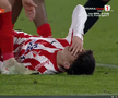 Alexandru Matei s-a accidentat grav în UTA - FCSB // FOTO: captură Prima Sport