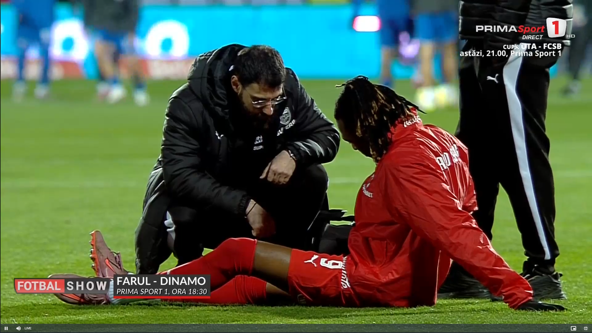 Mamadou Karamoko s-a accidentat la încălzire înainte de Farul - Dinamo