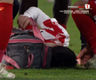 Alexandru Matei s-a accidentat grav în UTA - FCSB // FOTO: captură Prima Sport