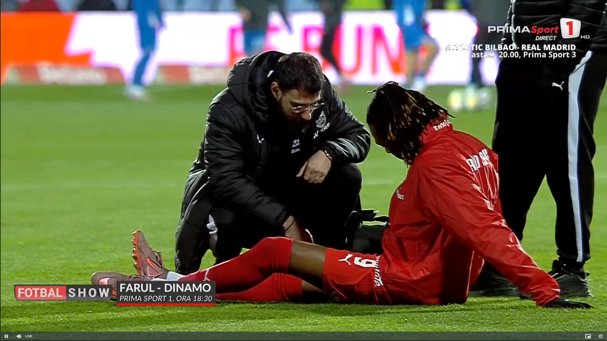 Mamadou Karamoko s-a accidentat la încălzire înainte de Farul - Dinamo