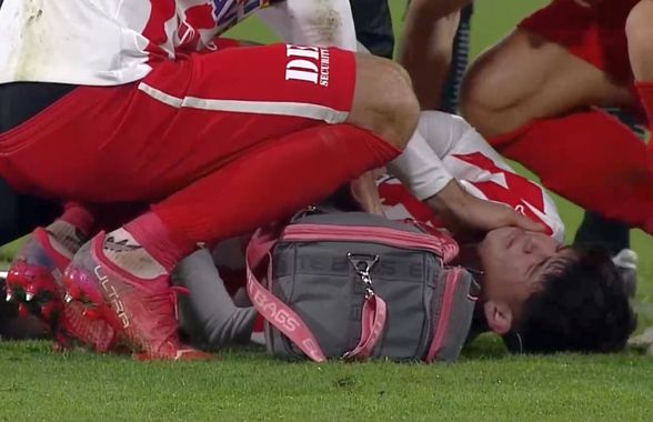 Accidentare-HORROR în UTA - FCSB! A ieșit de pe teren în lacrimi