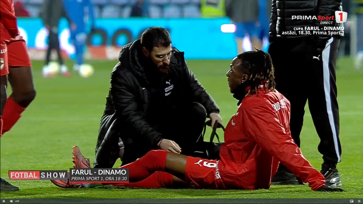 Mamadou Karamoko s-a accidentat la încălzire înainte de Farul - Dinamo