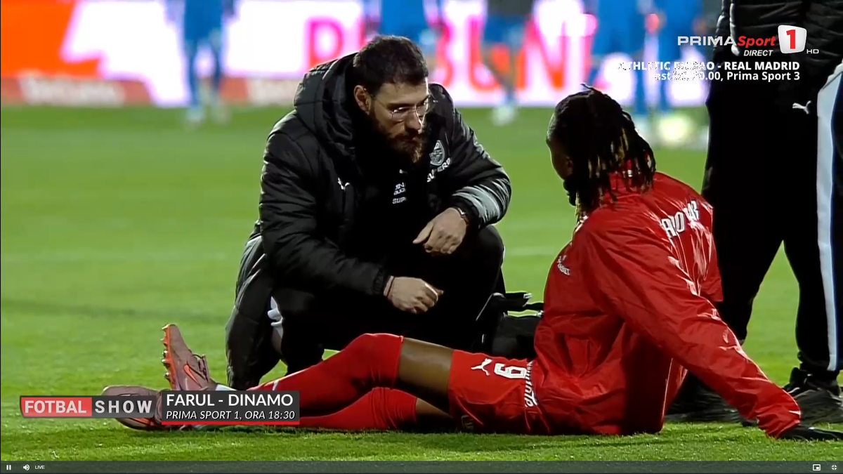 Mamadou Karamoko s-a accidentat la încălzire înainte de Farul - Dinamo