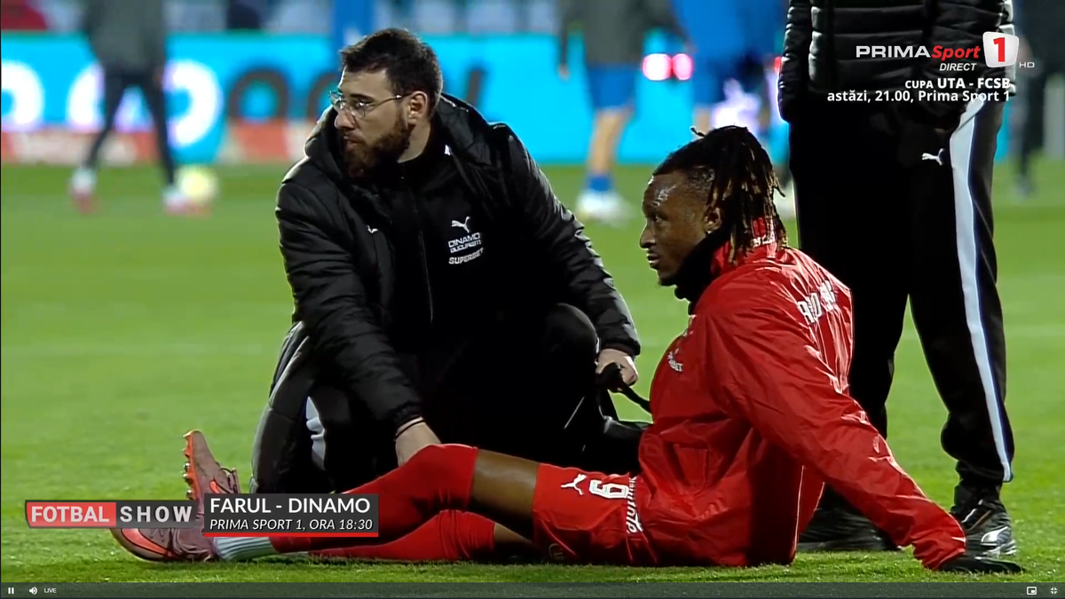Mamadou Karamoko s-a accidentat la încălzire înainte de Farul - Dinamo