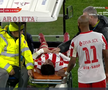 Alexandru Matei s-a accidentat grav în UTA - FCSB // FOTO: captură Prima Sport