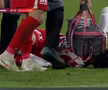 Alexandru Matei s-a accidentat grav în UTA - FCSB // FOTO: captură Prima Sport