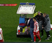 Alexandru Matei s-a accidentat grav în UTA - FCSB // FOTO: captură Prima Sport