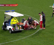 Alexandru Matei s-a accidentat grav în UTA - FCSB // FOTO: captură Prima Sport
