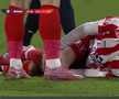 Alexandru Matei s-a accidentat grav în UTA - FCSB // FOTO: captură Prima Sport