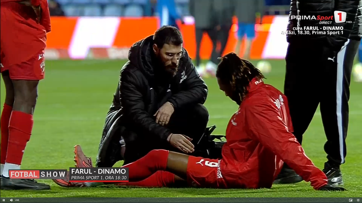 Mamadou Karamoko s-a accidentat la încălzire înainte de Farul - Dinamo