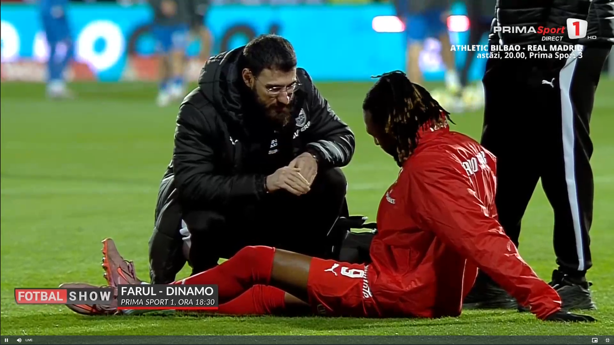 Mamadou Karamoko s-a accidentat la încălzire înainte de Farul - Dinamo