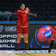 Alisia Boiciuc / România - Ungaria, imagini de la încălzire la CM de handbal feminin 2025 / FOTO: Ionuț Iordache (GSP.ro)