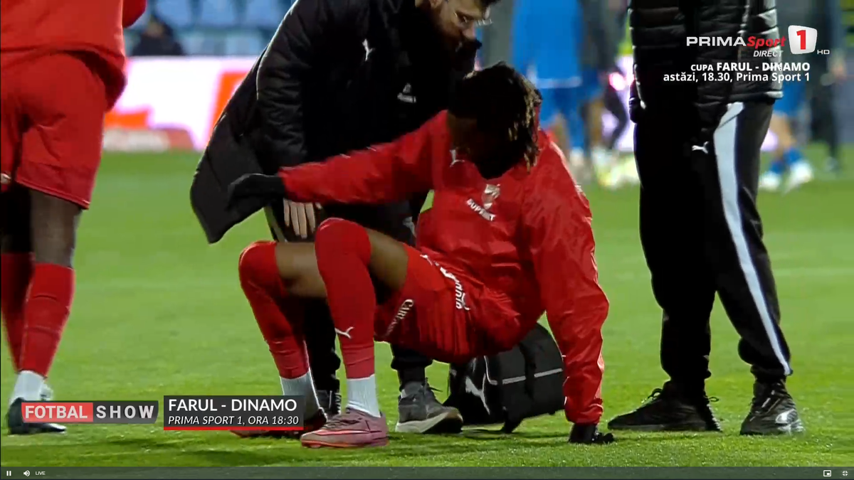 Mamadou Karamoko s-a accidentat la încălzire înainte de Farul - Dinamo