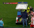 Alexandru Matei s-a accidentat grav în UTA - FCSB // FOTO: captură Prima Sport
