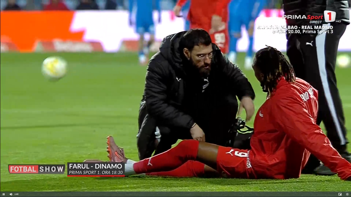 Mamadou Karamoko s-a accidentat la încălzire înainte de Farul - Dinamo