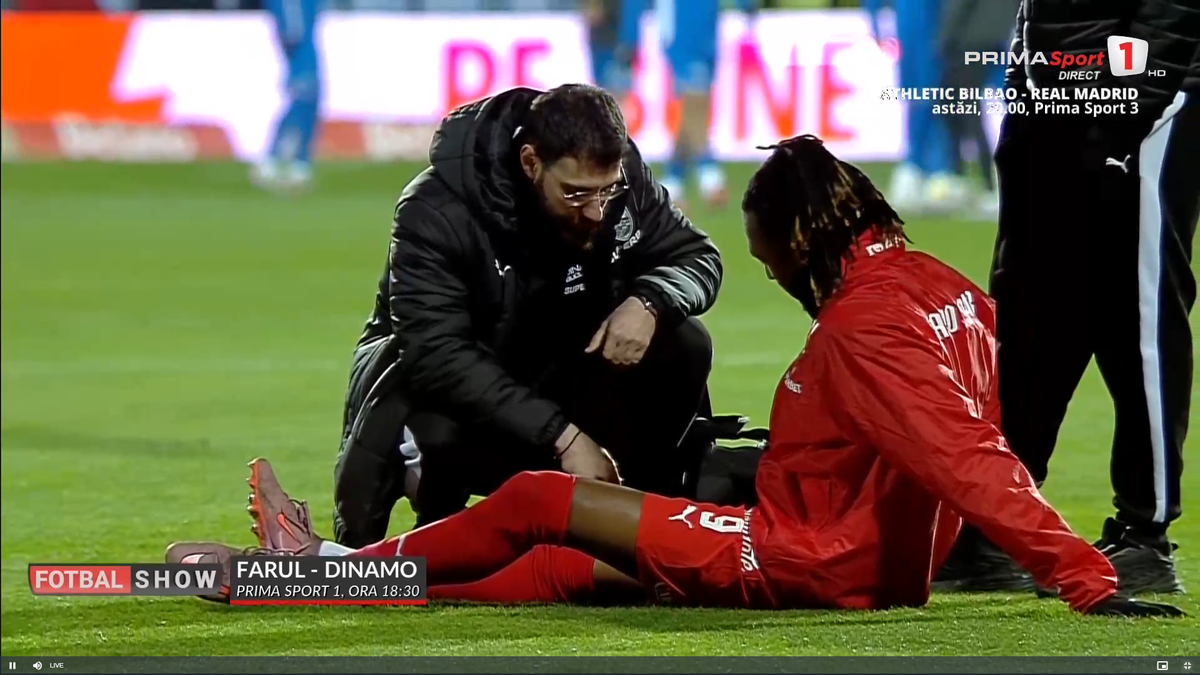 Mamadou Karamoko s-a accidentat la încălzire înainte de Farul - Dinamo