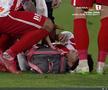 Alexandru Matei s-a accidentat grav în UTA - FCSB // FOTO: captură Prima Sport