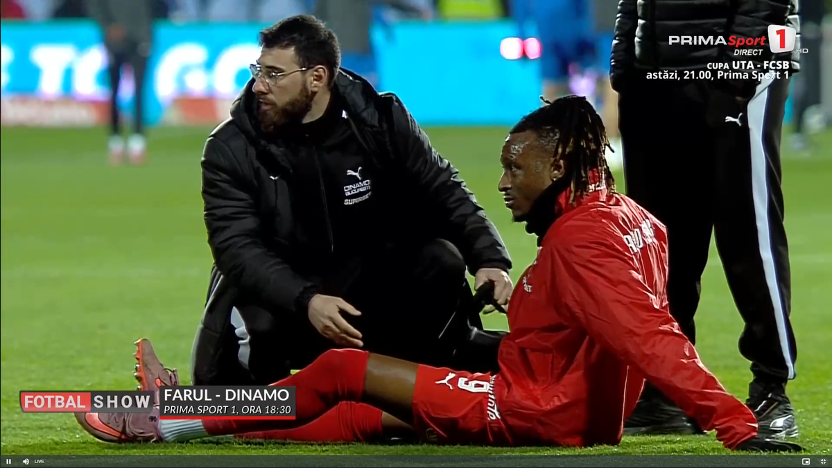 Mamadou Karamoko s-a accidentat la încălzire înainte de Farul - Dinamo