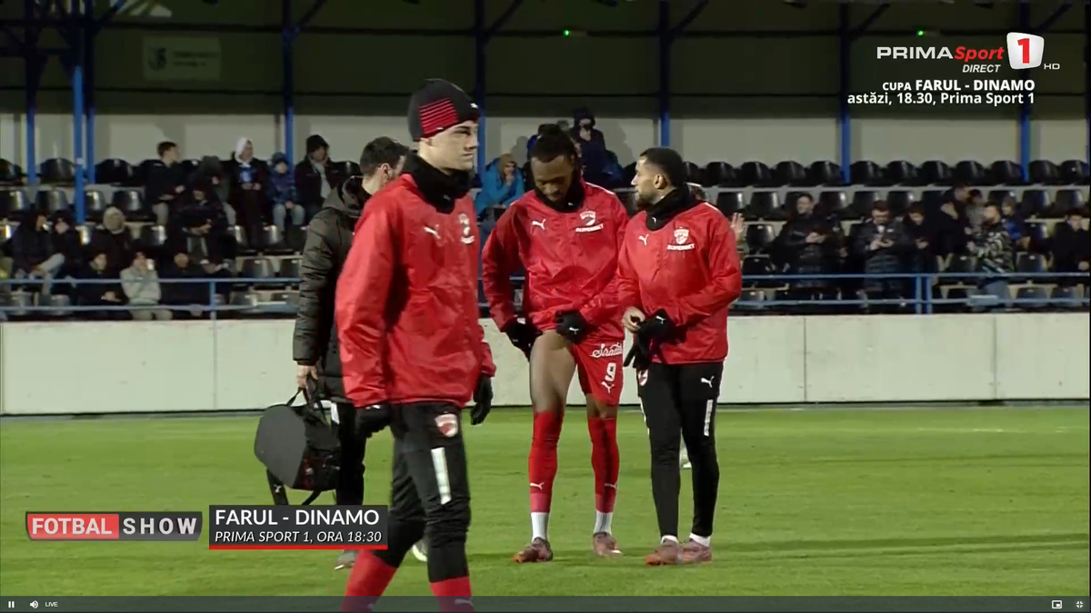 Mamadou Karamoko s-a accidentat la încălzire înainte de Farul - Dinamo