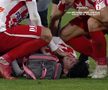 Alexandru Matei s-a accidentat grav în UTA - FCSB // FOTO: captură Prima Sport