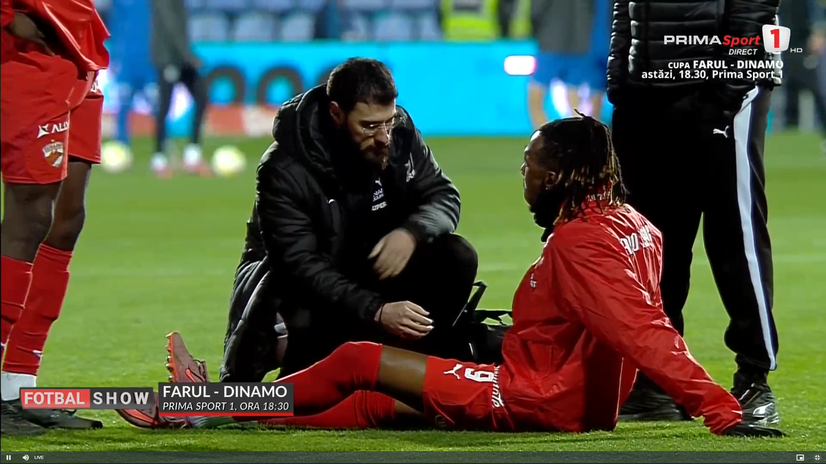 Mamadou Karamoko s-a accidentat la încălzire înainte de Farul - Dinamo