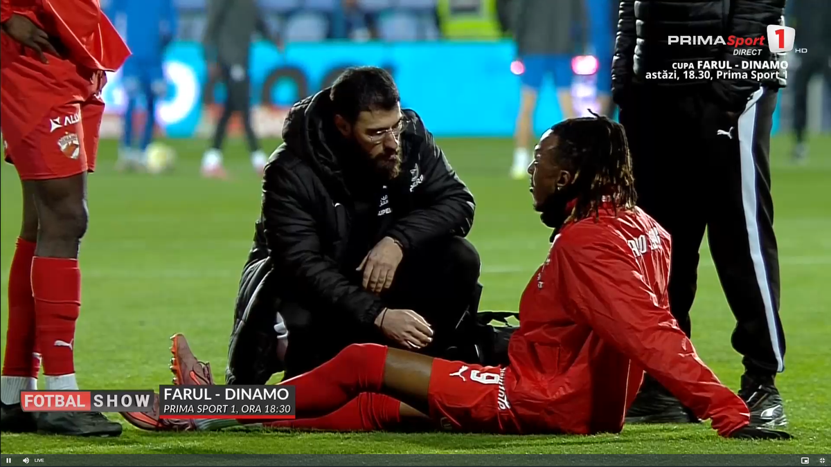 Mamadou Karamoko s-a accidentat la încălzire înainte de Farul - Dinamo