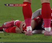 Alexandru Matei s-a accidentat grav în UTA - FCSB // FOTO: captură Prima Sport