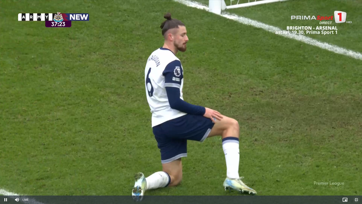 Radu Drăgușin, prestație de coșmar în Tottenham - Newcastle, foto: captură Prima Sport