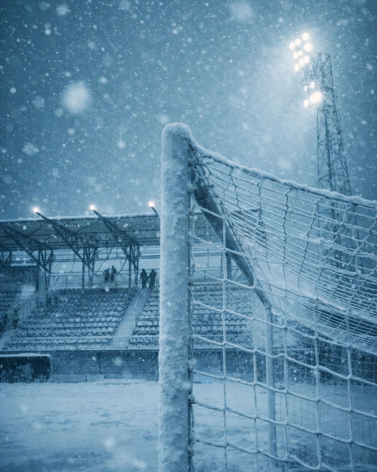 Superliga, îngropată în zăpadă! Cum ar arăta meciurile din România într-un scenariu de iarnă extremă