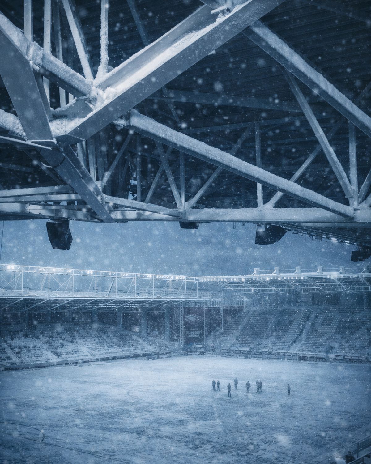 Superliga, îngropată în zăpadă! Cum ar arăta meciurile din România într-un scenariu de iarnă extremă