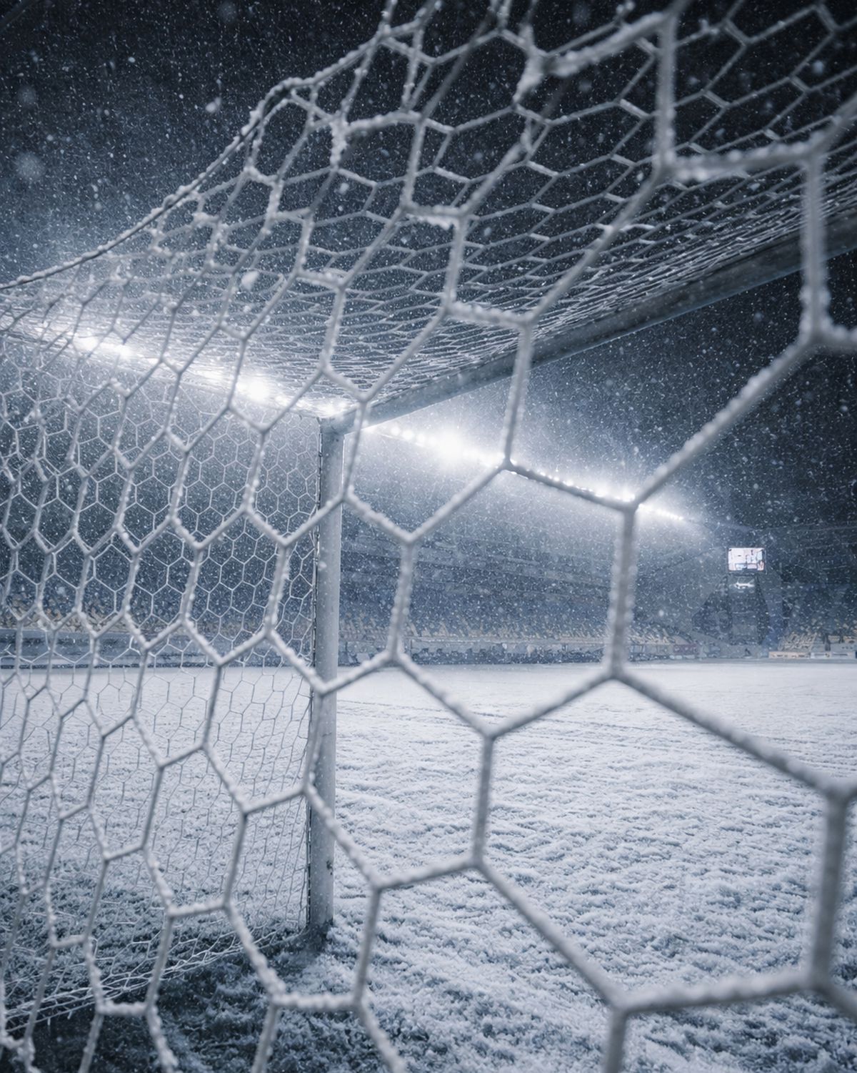 Superliga, îngropată în zăpadă! Cum ar arăta meciurile din România într-un scenariu de iarnă extremă