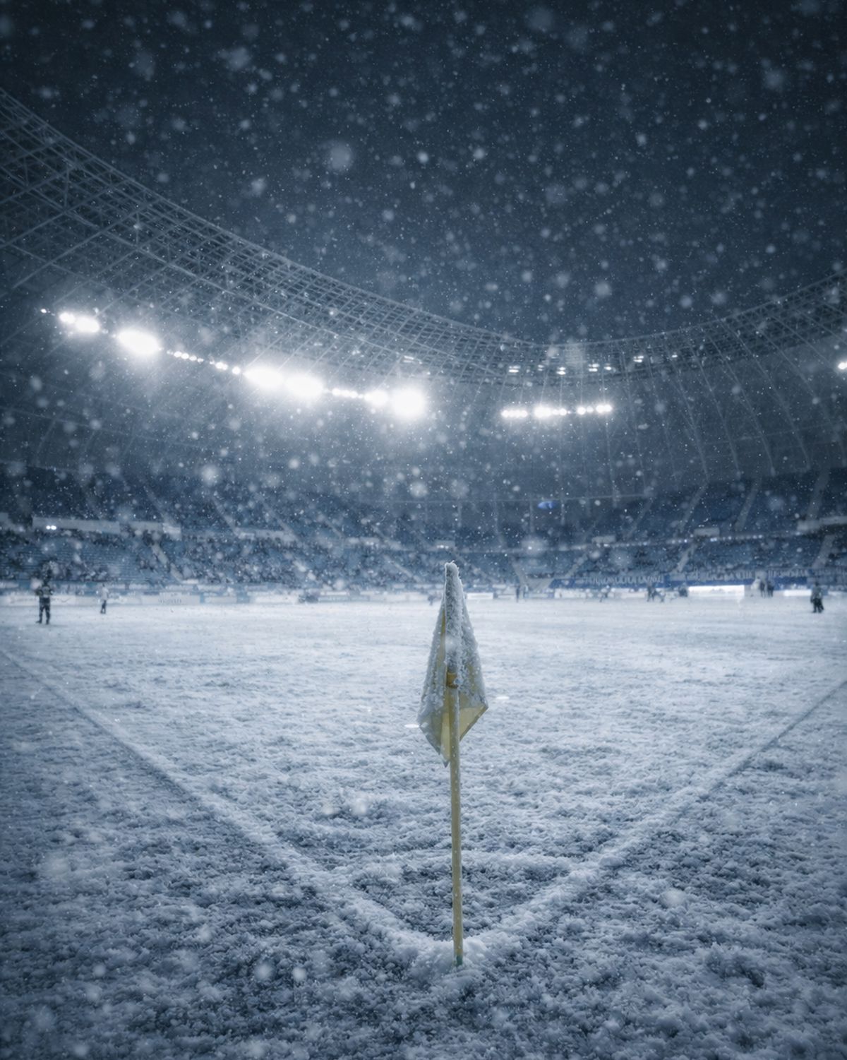 Superliga, îngropată în zăpadă! Cum ar arăta meciurile din România într-un scenariu de iarnă extremă