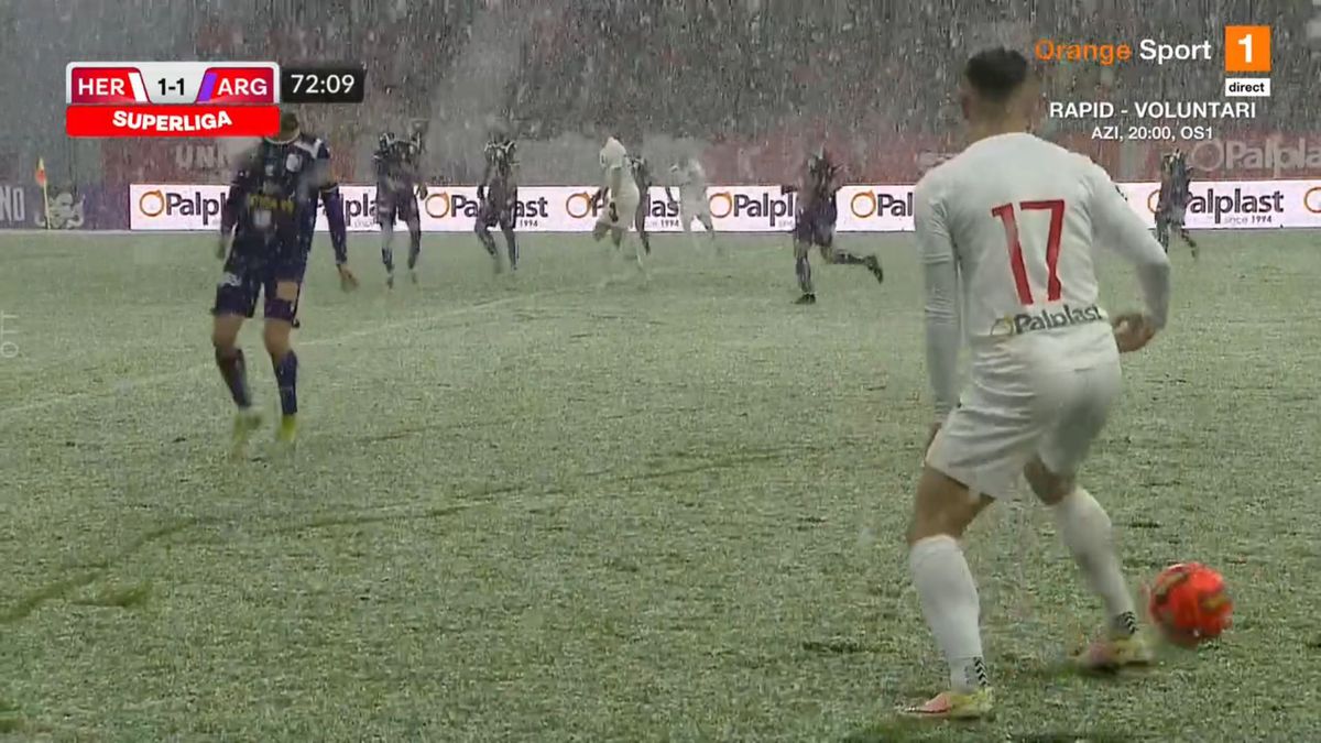 Hermannstadt - FC Argeș 1-1 » Remiză pe „derdelușul” de la Sibiu, într-o partidă jucată pe două anotimpuri