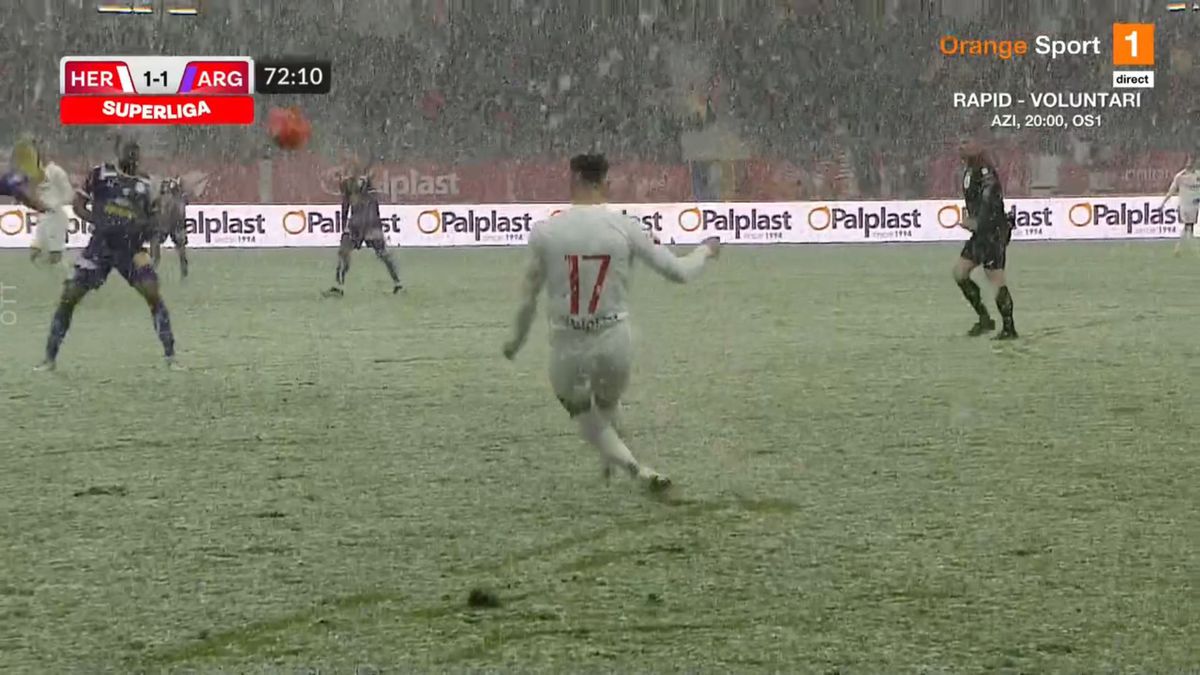 Hermannstadt - FC Argeș 1-1 » Remiză pe „derdelușul” de la Sibiu, într-o partidă jucată pe două anotimpuri