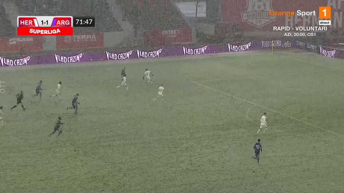 FOTO Hermannstadt - FC Argeș, ninsoare 04.02.2023