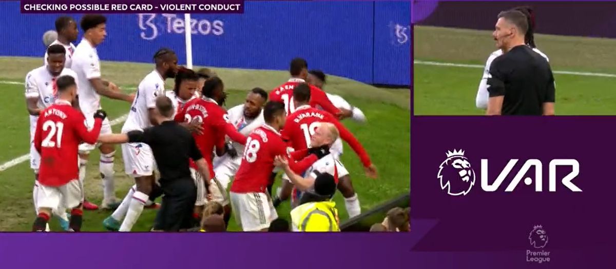 Casemiro, eliminat la Manchester United - Crystal Palace