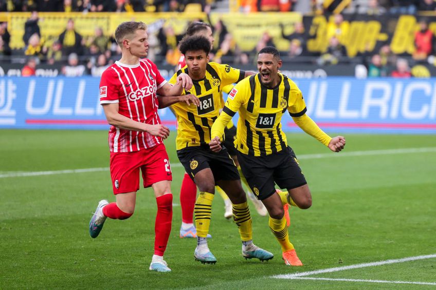 Borussia Dortmund a câștigat cu Freiburg, scor 5-1, în etapa #19 din Bundesliga. Sebastien Haller (28 de ani) a marcat în repriza a doua primul gol într-un meci oficial după ce a învins cancerul testicular/ foto Imago