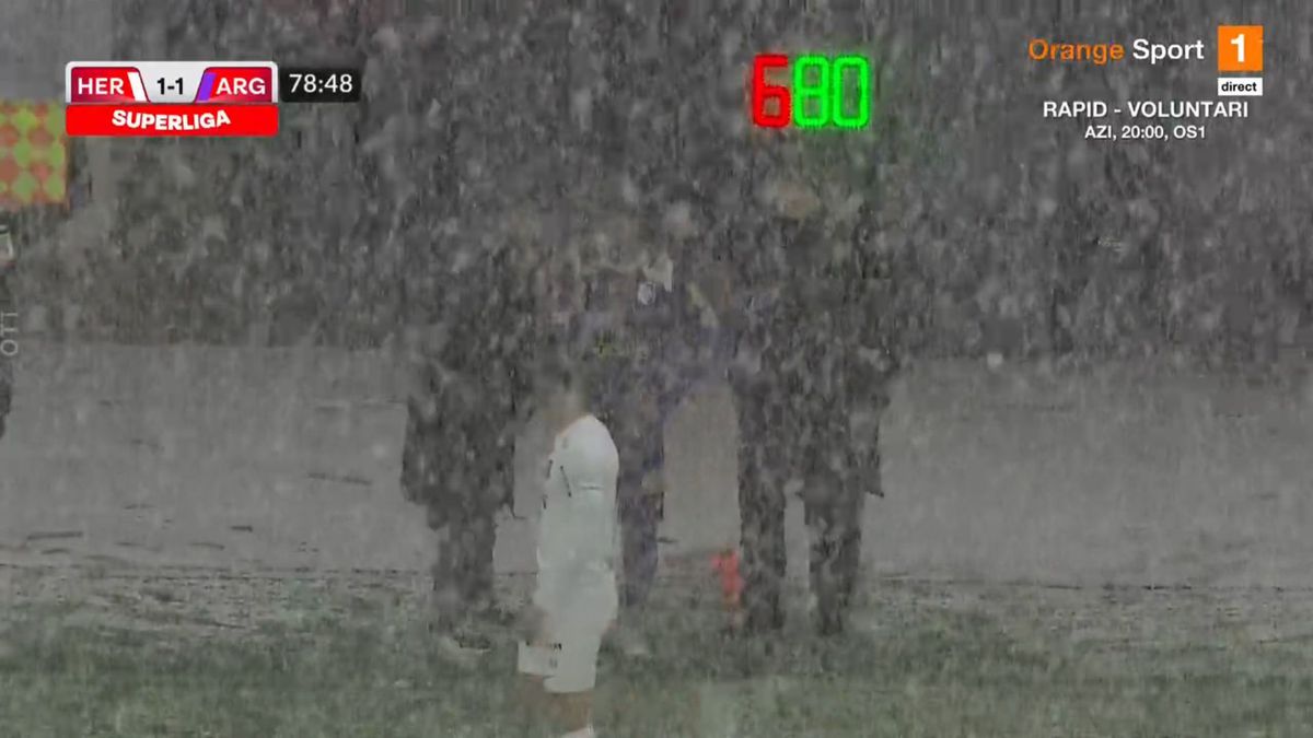 FOTO Hermannstadt - FC Argeș, ninsoare 04.02.2023