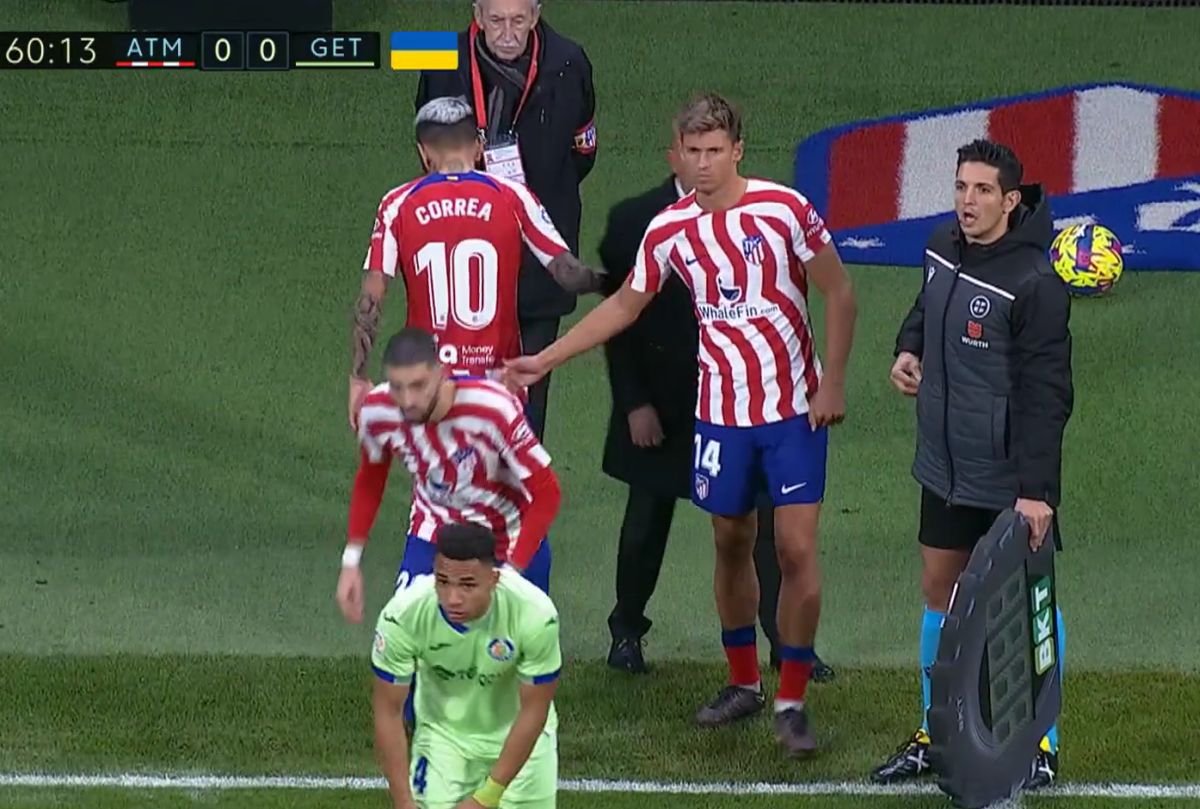 Fază unică în Atletico Madrid - Getafe » VAR-ul a validat golul unui jucător aflat pe banca de rezerve