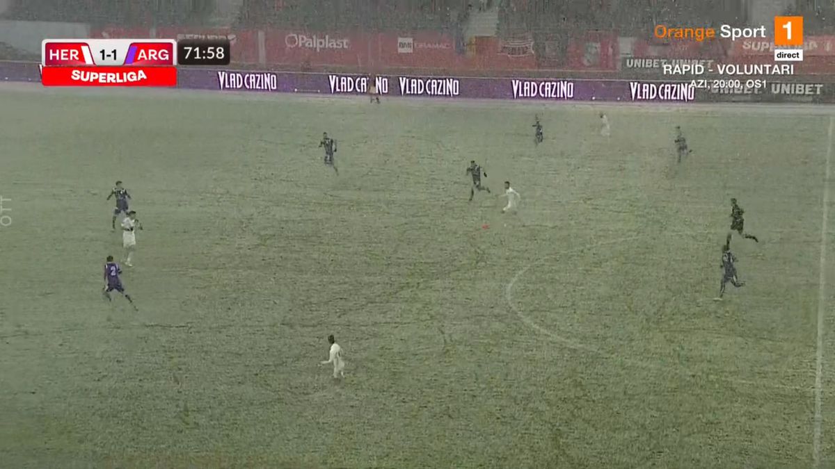 Hermannstadt - FC Argeș 1-1 » Remiză pe „derdelușul” de la Sibiu, într-o partidă jucată pe două anotimpuri