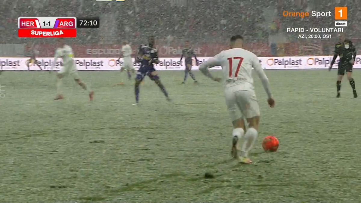 Hermannstadt - FC Argeș 1-1 » Remiză pe „derdelușul” de la Sibiu, într-o partidă jucată pe două anotimpuri