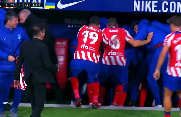 Fază unică în Atletico Madrid - Getafe » VAR-ul a validat golul unui jucător aflat pe banca de rezerve